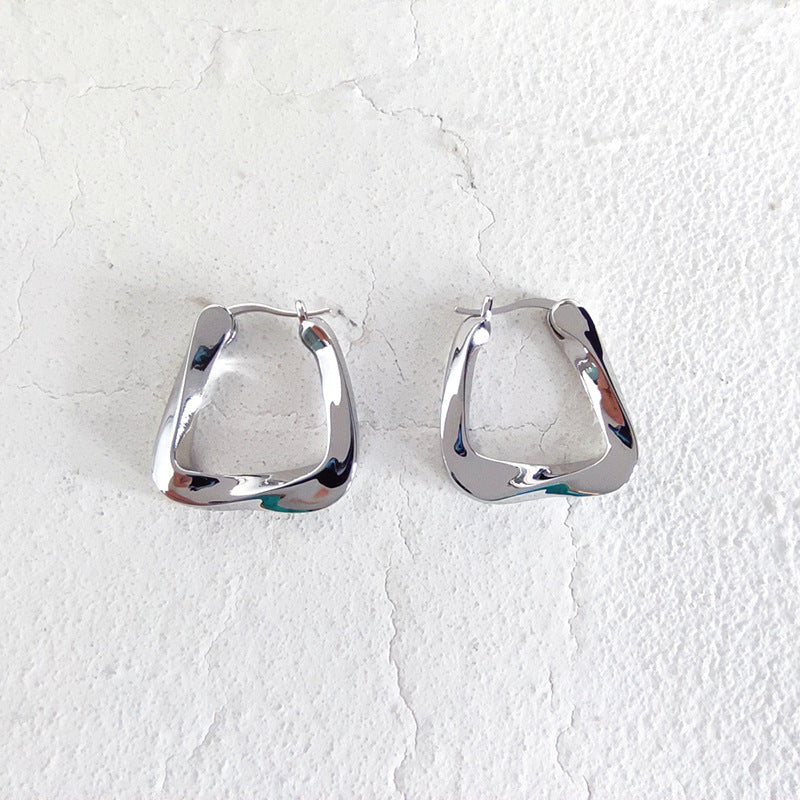 Wholesale Irregular hoop triangular exaggerated geometric earrings
